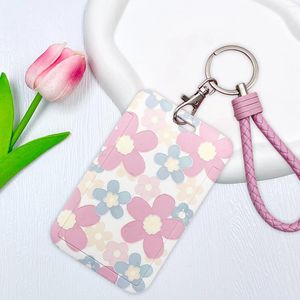 Kaarthouders Student ID Badge ABS Plastic Hoes Met Draagriem Tas Gekleurde Bloemen Dames Meisje Bushouder Zakken Lanyard