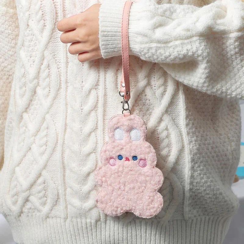 Card Holders Students Portable Plush Bear With Lanyard Korean Case Access Control Cartoon Storage Cover