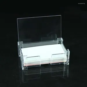 Titulares de tarjetas Caja de negocios con tapa transparente Estuche de moda Diseño minimalista Titular de notas Almacenamiento de conveniencia creativa