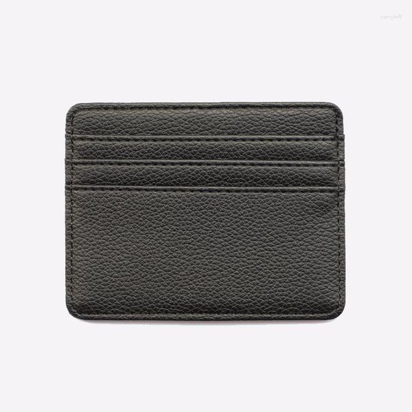 Porte-cartes Vegan Leather Slim Holder Soft PU Étuis Housse avec 6 fentes et 1 changement de fente Initiales personnalisées Nom