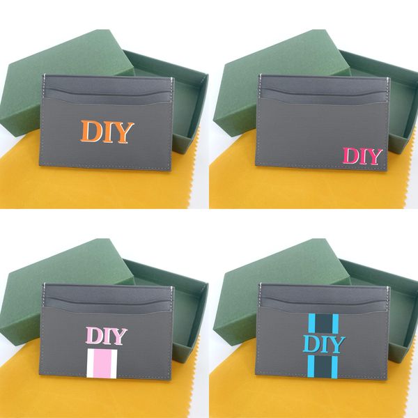 Porte-cartes Femmes HOMMES sac Embrayage Portefeuille en cuir véritable poche à fente DIY Do It Yourself fait à la main Personnalisé personnalisé personnalisation P3