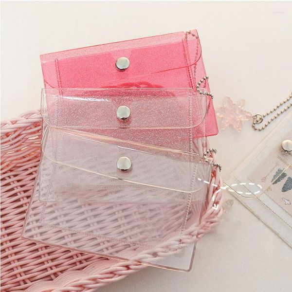 Titulaires de cartes Femmes Sac Portefeuille Mode Transparent Étanche PVC Business Bourse Hommes Id Girl Coin