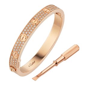 Carte Love Vis Bracelet 18k Gold CNC Craft étroit et large édition No Diamond 4 Diamond 10 Diamond Full Diamond Bracelet Seconde génération