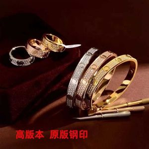 Carte Nail High Version 18K Rose Gold Love Full Diamond Full Full Sky Bracelet Bracelet Bracelet RNADING NON FADING