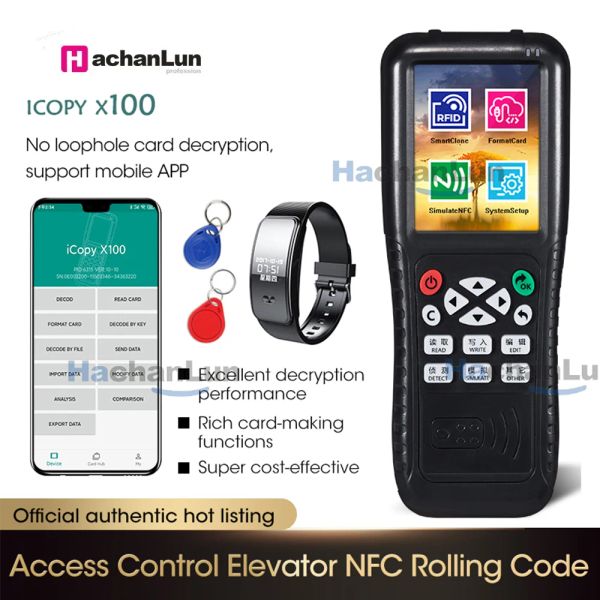Carte NOUVEAU ICOPY App Decoding RFID Duplicator Copier Copier pour 13,56 MHz 125KHz Fonction NFC indépendante pour le bracelet de téléphone mobile
