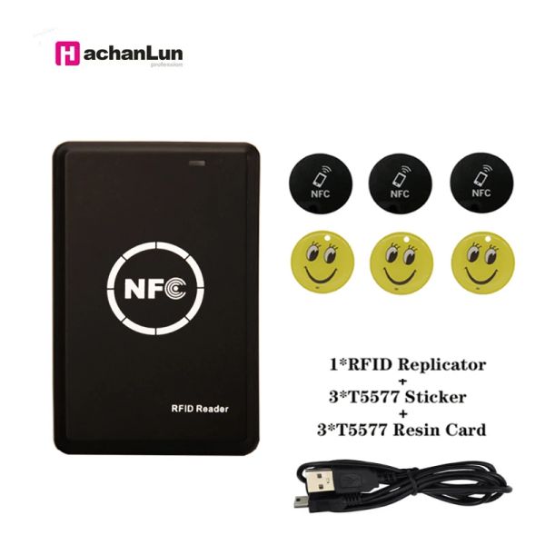 Carte NFC Smart Card Reader Writer RFID Copier Duplicator Black USB Programmer Key FOBS ID ID Stickers IC Stickers Epoxy Carte Copier