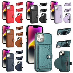 Card Pack Wallet lederen hoesjes voor iPhone 15 14 Plus 13 Pro Max 12 11 XR XS X 8 6 7 Fashion Credit ID Card Slot Pocket Holder Flip Cover Shockproof Kickstand Holder Pouch