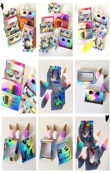 Caja de empaquetado de pestañas de papel Caja de papel de pestañas de visón 3D para una caja de pestañas bonitas baratas a granel de 25 mm sin bandeja 9375682