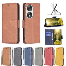 Fundas de billetera de cuero de grano de oveja para iPhone 15 Plus 15 Pro Max 15 Huawei Mate 60 Pro Honor 90 5G Lite Samsung M34 5G S23 FE Titular de la ranura para tarjeta de identificación de crédito Funda con tapa para libro