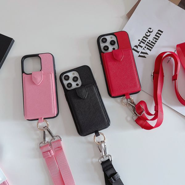 Cartera de cuero con bolsillo para tarjetas, fundas de teléfono para iPhone 14 Pro Max Plus 13, bandolera práctica para hombro, correa para brazalete, funda de moda con anillo