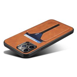 Portefeuille de poche de carte avec support de téléphone pour l'iPhone 15 14 13 12 Mini 11 Pro Max Pu Leather Couvercle arrière