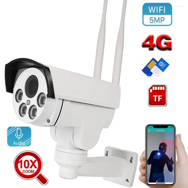 Carte caméra PTZ sécurité extérieure 5X 10X Zoom mise au point automatique CCTV HD 5.0MP balle sans fil IR 50M H.265 Camhi Pro