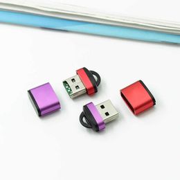 カードリーダー TF アルミニウムケースとチェーンミニ USB2.0 T-フラッシュカード携帯電話メモリカードリーダー