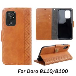 Kaartsleufleren mobiele telefoonhoes voor Doro 8100 8110 1360 1370 8030 8035 8040 8050 Roodbruin blauw zwarte portemonnee telefoonhoesjes