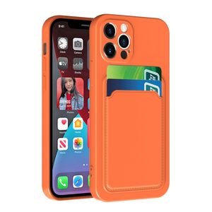 Étuis de téléphone à fente pour carte TPU Couverture arrière souple Protecteur de poche pour carte de crédit pour iPhone 13 13pro max 12 12pro 11 11pro X XR Xs 7 7plus 8 8plus