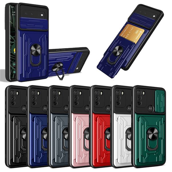 Ranura para tarjeta Bolsas de teléfono de bolsillo Estuches para Xiaomi 11X 11T 12 13 Pro Lite Redmi Note 8 9 10 11 Pro Max Cubierta de la cámara deslizante Diseño de protección Estuche para teléfono con soporte