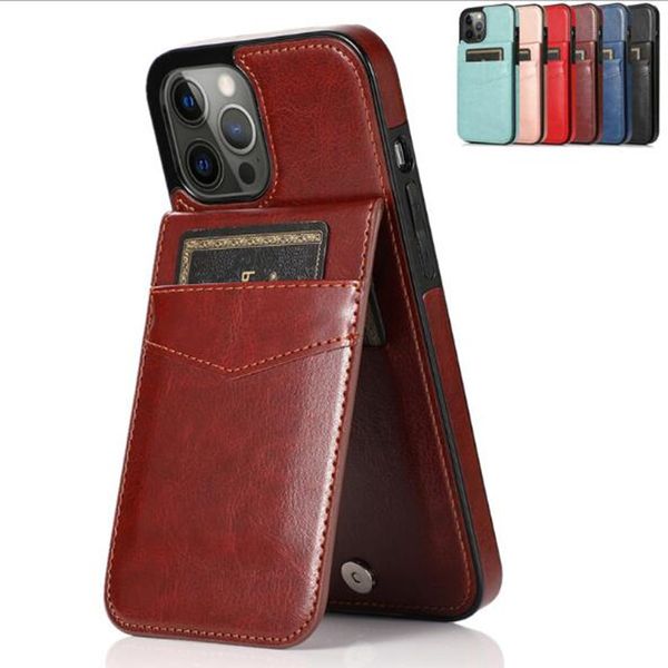 Étui de téléphone en cuir de luxe pour portefeuille de cartes pour iPhone 12 11 Pro X XR XS Max 8 7 6s Plus S20 FE S10 Note 10 20 Huawei P40 Shell Skin Hull GSZ554