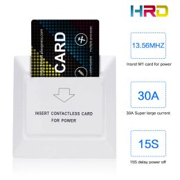 Kaart witte kleur speciaal ontwerp voor hotels rfid f08 s50 keycard systeem insertkaart om stroombesparende energie te nemen 15s vertraging