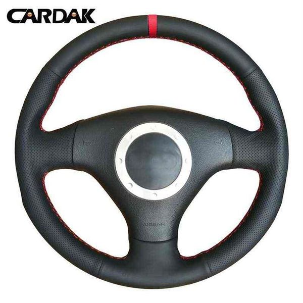 Cardak Black Leather Red Marker Carry Wheel Wheel Wheel para Audi A4 B6 2002 A3 3SPoaks 2000 2001 2003 Audi TT 19992005 J220808278d