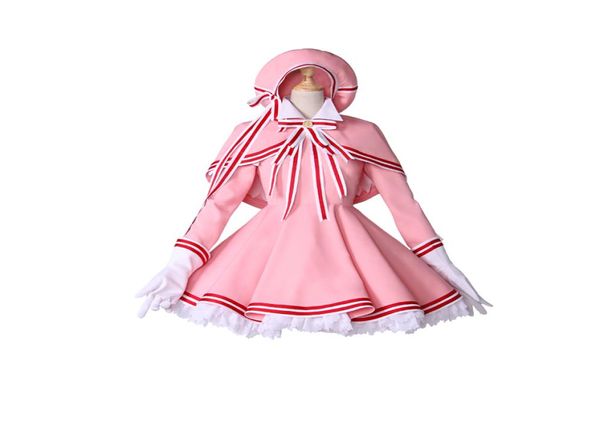 Cardcaptor Card Captor Sakura Clear Card Kinomoto Sakura cosplay costume femmes filles robe rose Halloween Party Robes8874147