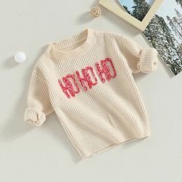 Cardigan 0 6Y enfants bébé filles garçons pull en tricot automne vêtements d'hiver à manches longues col rond lettres doux chaud tricots pull hauts 231021