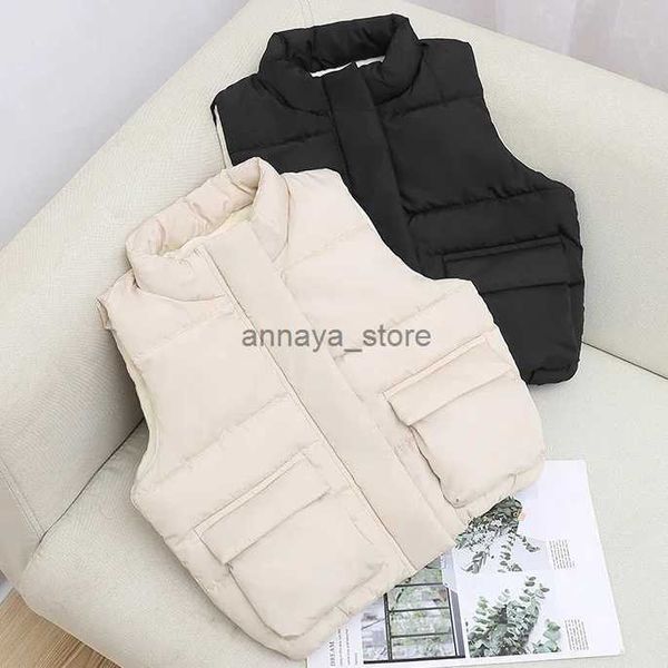 Cárdigan 2-7T Invierno Niño Cálido Espesar Cuello alto Chaleco Bebé Algodón Chaleco Niños Ropa de abrigo Ropa superior Niños Niñas Chaquetas de marca VestL23116