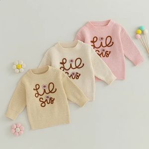 Vest 2023 07 04 Lioraitiin 0 5T peuter baby meisje jongen grof gebreide trui top zusje bijpassende outfits 231030