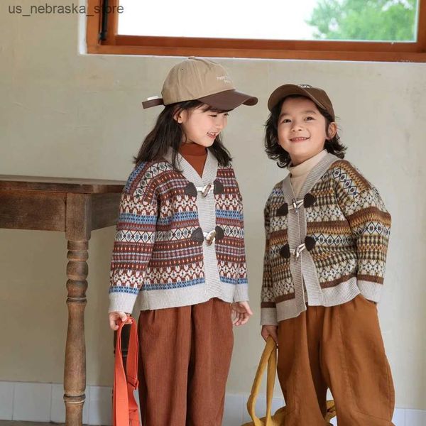 Cardigan 2023 Nouveau Automne Hiver Nouveau-né Lnfant Bébé Garçons et Filles Manteau À Tricoter À Manches Longues Enfants Mode Mignon Dessin Animé Bébé Vêtements Q240117