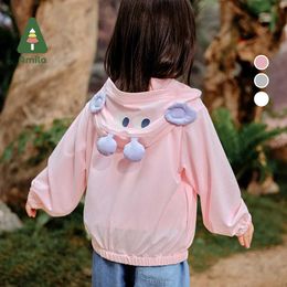 Cardigan Amila 2024 Été Nouveaux garçons et filles enrober Elephant décoration tridimensionnelle Couleur solide mignon