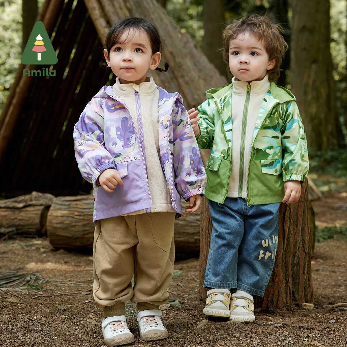 Cardigan Amila Baby Coat 2023 Autunno New Multi Functional Design mimetico staccabile Mamo Factory Girl e Boys Childrens abbigliamento 240502