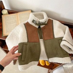 Cardigan automne et hiver vêtements pour enfants veste version coréenne beau haut en fourrure en daim pour garçons wint 231211