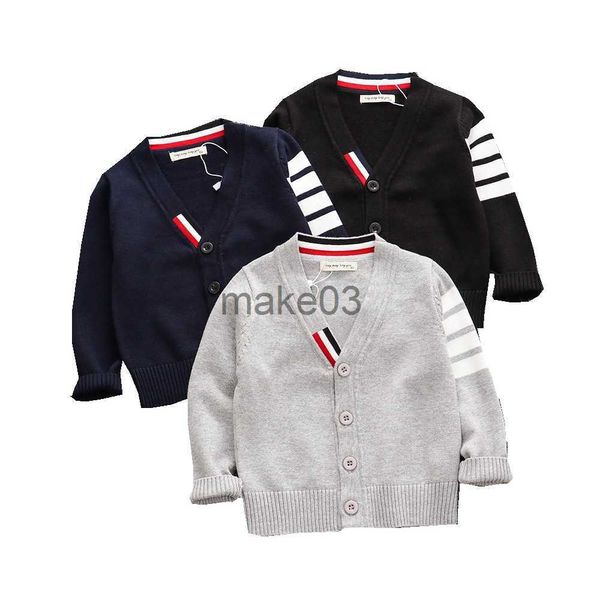 Cardigan Automne Bébé Garçons Pull Toddler Garçons VNeck Pull Tricots À Manches Longues Coton Cardigans Enfants Vêtements Enfants Pull Manteau J230801