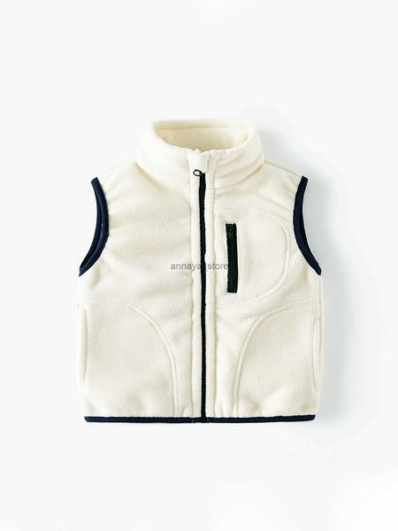 Cárdigan para niño, chaleco polar con cuello alto, chaqueta para niño pequeño, camiseta interior cálida, hombros L23116