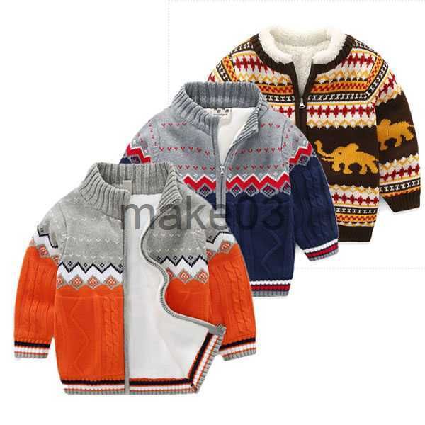 Cardigan Vêtements pour enfants pull cardigan en coton épais Baby Kids Les garçons et les filles portent des pulls sur des pulls tricotés en hiver 212y J230801