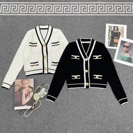 cardigan diseñador cardigan suéteres de las mujeres camisas clásico estampado de letras moda suéteres blanco y negro casual chaquetas de punto de manga larga ropa de mujer