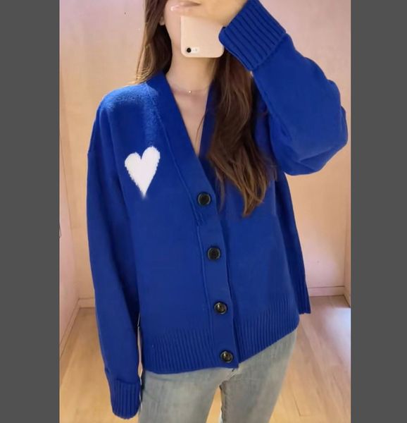 Sweater de diseñador de cárdigan Séteres para mujeres Men Sweater de diseñador 420G Patrón de corazón Patrón de corazón Tamaño de lujo al por mayor S-XL