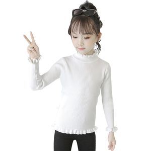 Cardigan voor kinderen ruches sweatshirts meisjes effen kleur kinderen lente herfst kleding meisje 210527