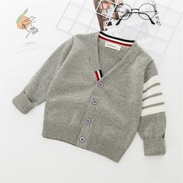 Cardigan Niños Rayas Tejer Cardigan Suéter Otoño Invierno Niño Niña Jersey Suéter Niños Ropa Suave Niños Tops Traje Ropa 231027