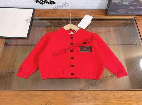 Cardigan Tricoté pull à col roulé en cachemire Enfants Chunky pull tricoté cardigan veste designer Chandails hiver garçon pull 9684929