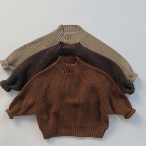 Cardigan Style coréen bébé filles garçons tricot pull sans manches automne hiver enfants couleur unie pulls vêtements 230331