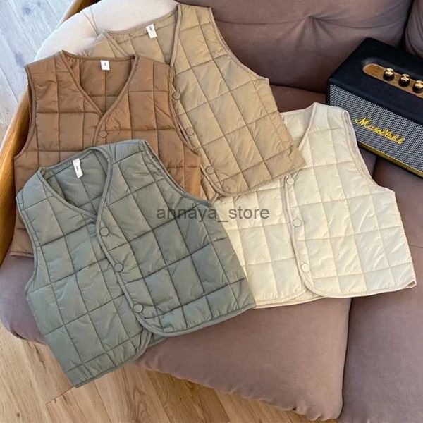 Cardigan Style coréen hiver 1-9 ans bébé 80% duvet de canard gilet chaud sans manches manteaux nourrissons vêtements tout-petits enfants automne solide giletsL23116