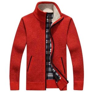 Cardigan Men Autumn Winter Warm Wool Cardigan herentrui met een casual gebreide ritssluiting mannelijke kleding Chompas para hombre 210804