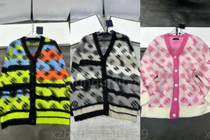 Cardigan bedrukte truien dames gebreide jas lange mouwen v-neck jassen losse comfort mode gebreide ontwerper trui dames tops