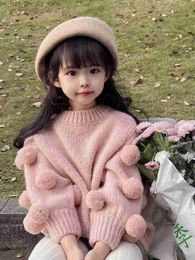 Cardigan pullover suéter de niña 2023 otoño ropa linda para niños dulce niña top caliente moda niña ropa q231206