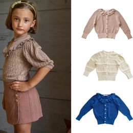 Cardigan Soor Ploom marque enfants chandails automne filles mignon tricot Cardigan infantile bébé enfant en bas âge mode coton vêtements d'extérieur hauts vêtements 231017