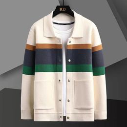 Cárdigan, suéter, chaqueta para hombre, otoño 2023, nueva tendencia, empalme personalizado, chaqueta holgada informal, suéter