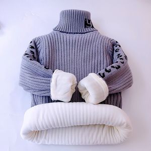 Cardigan chandails pour garçons vêtements d'hiver filles léopard mode enfants col roulé épais chaud doux enfants tricot Costom 221125