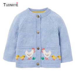 Cardigan Tuonxye Toddlers Green Flowers Rabbit Baby Button Cardigans Girls Girls Sweaters voor kinderen 27 jaar 230310