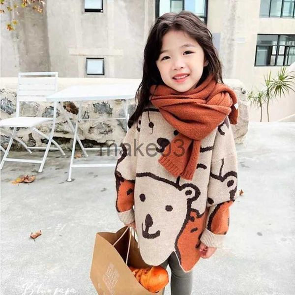 Cardigan vêtements d'hiver pour filles automne pulls épais mode pulls pour enfants chauds vêtements pour enfants pull en tricot style coréen J230801