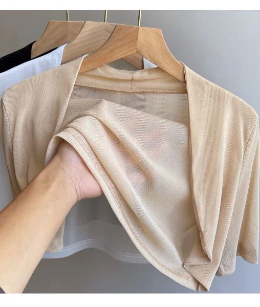 Cárdigans para mujer, chaqueta envolvente de manga corta, Bolero de gasa suave y transparente, chaqueta frontal abierta, cárdigan para abrigo de fiesta, novedad de 2023